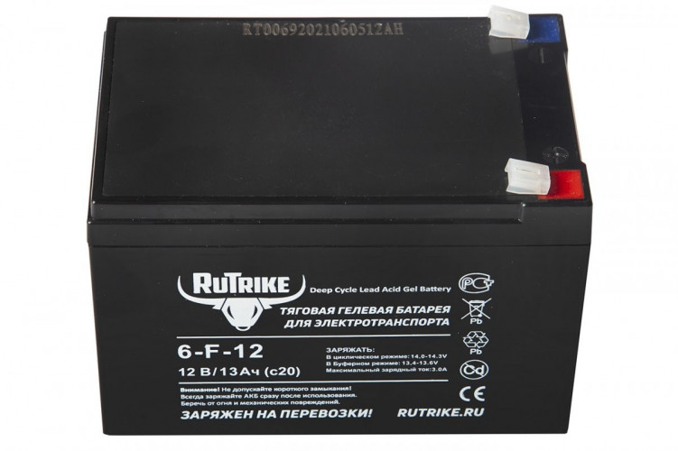 Тяговый гелевый аккумулятор RuTrike 6-F-12 (12V13A/H C20) в Уфе