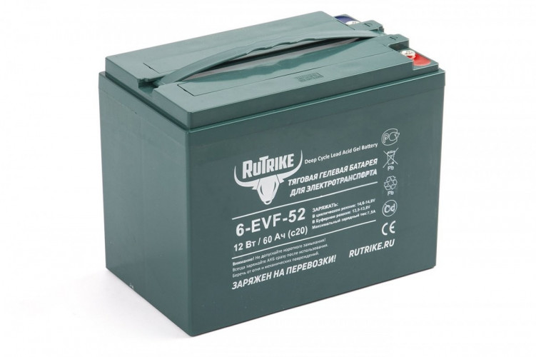 Тяговый гелевый аккумулятор RuTrike 6-EVF-52A (12V52A/H C3) в Уфе