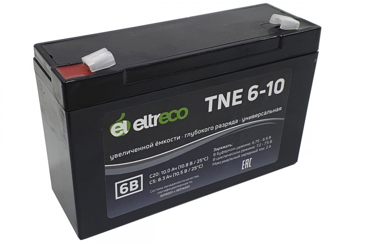 Тяговый аккумулятор Eltreco TNE6-10 (6V10A/H C20) в Уфе