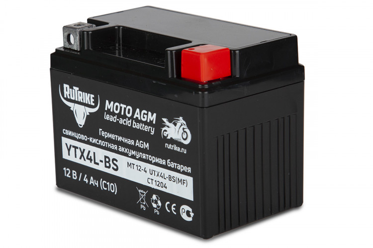 Аккумулятор стартерный для мототехники Rutrike YTX4L-BS (12V/4Ah) в Уфе