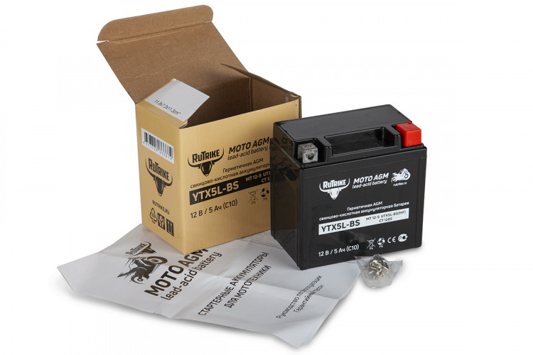 Аккумулятор стартерный для мототехники Rutrike YTX5L-BS (12V/5Ah) в Уфе