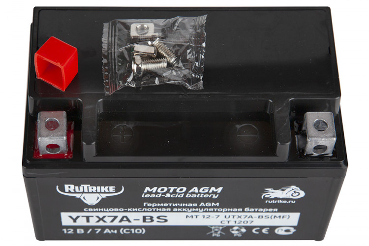 Аккумулятор стартерный для мототехники Rutrike YTX7A-BS (12V/7Ah) в Уфе