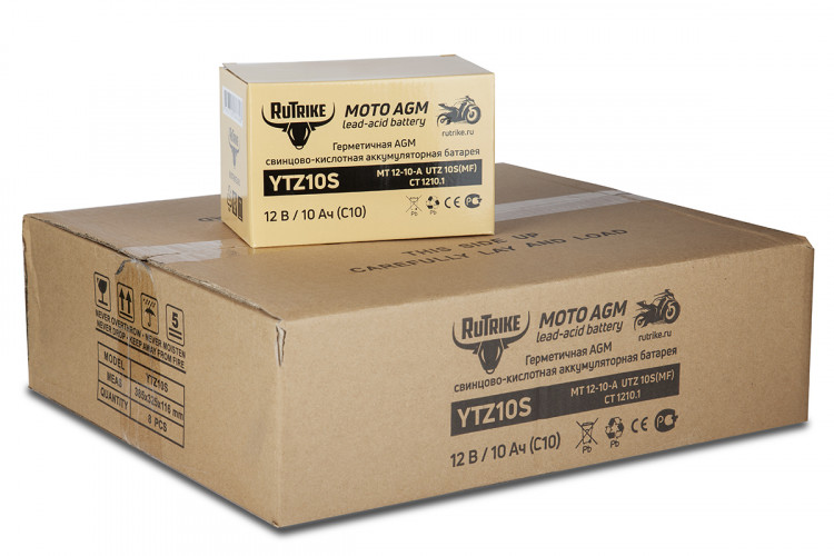 Аккумулятор стартерный для мототехники Rutrike YTZ10S (12V/10Ah) в Уфе