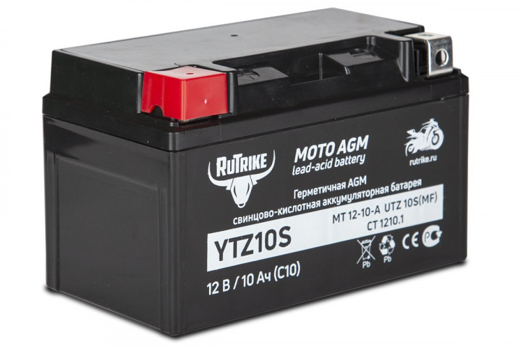 Аккумулятор стартерный для мототехники Rutrike YTZ10S (12V/10Ah) в Уфе