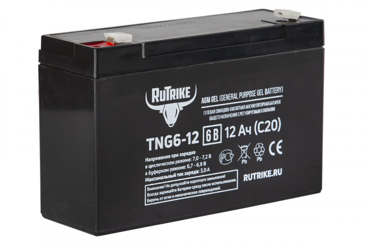 Тяговый гелевый аккумулятор RuTrike TNG 6-12 (6V12A/H C20) в Уфе