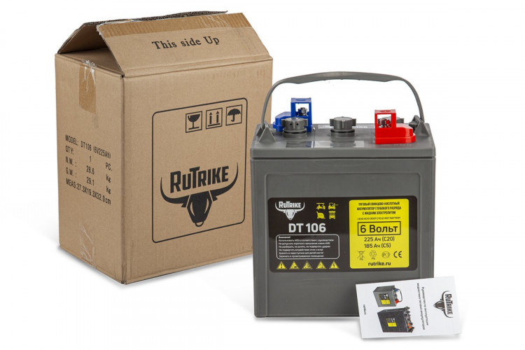 Тяговый аккумулятор RuTrike WET DT106 (T-105) 6V155A/H C3 в Уфе