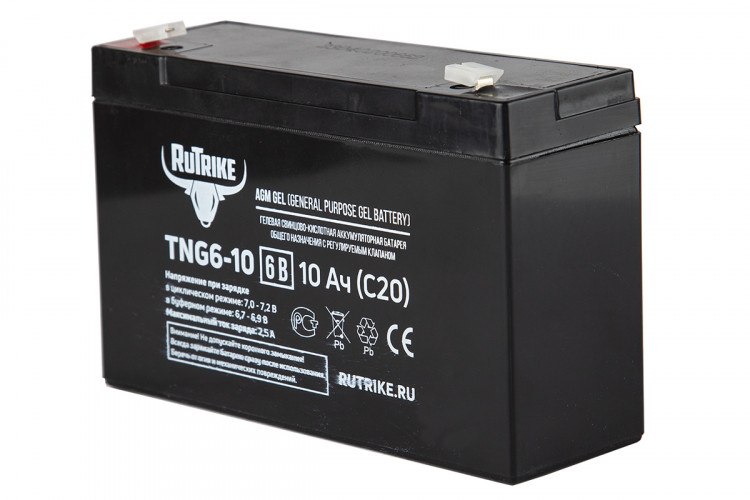 Тяговый гелевый аккумулятор RuTrike TNG 6-10 (6V10A/H C20) в Уфе