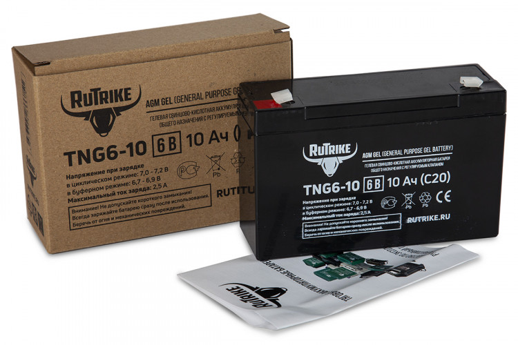 Тяговый гелевый аккумулятор RuTrike TNG 6-10 (6V10A/H C20) в Уфе