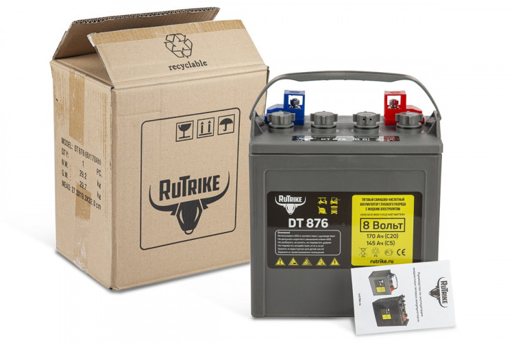 Тяговый аккумулятор RuTrike WET DT876 (T-875) 8V120A/H C3 в Уфе