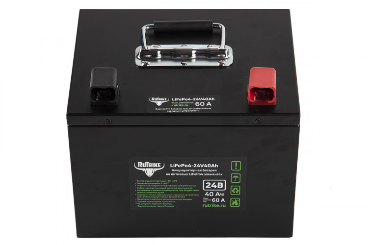 Тяговый железо-фосфатный аккумулятор RuTrike LiFePO4 24V40Ah (60A) в Уфе